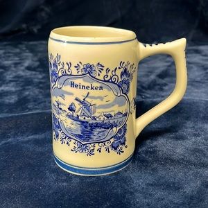 Hand Painted Delft Heineken Beer Mug